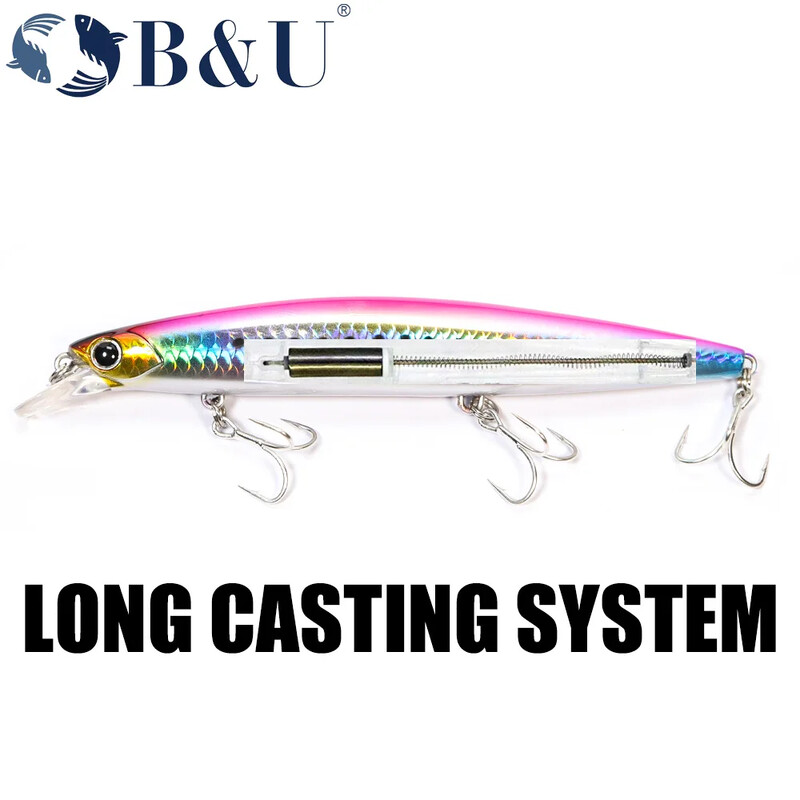 B&U 135mm 27.1g Ultra Long Casting 135S morska tonuća gavčica s utegom za ribolov, mamac za brancina, tvrdi mamac