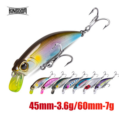 Karalystė 45 mm 60 mm skęstantys Minnow vobleriai žvejybos masalas toli užmetimas masalas upėtakis Bass Crankbaits vobleriai kieto masalo žvejybos reikmenys