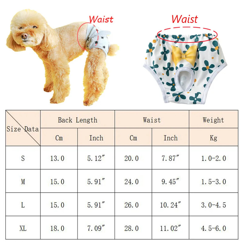 Scutece pentru animale de companie reutilizabile pentru câini de talie mică Preveniți hărțuirea Cățeluș Pantaloni fiziologici Chihuahua Lenjerie malteză