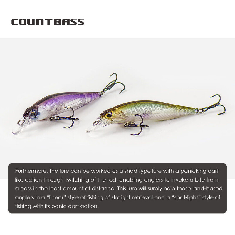 COUNTBASS Minnow 63mm 5g (2.48'' 0.18oz) Pomaly potápavá nástraha, plastový wobbler, ostriež, nástraha na rybára