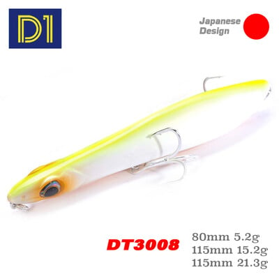 D1 Popper & Pencil Fishing Lures 80mm 115mm Floating Sinking Decoy Hard Baits Long Casting Bass Pike Wobblers Fish Tackle