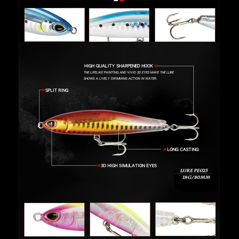 Pieštukas skęstantis žvejybos masalas 7,8 g Bass žvejybos reikmenys Žvejybos reikmenys gėlavandeniai masalai Žuvies masalas velkamasis masalas