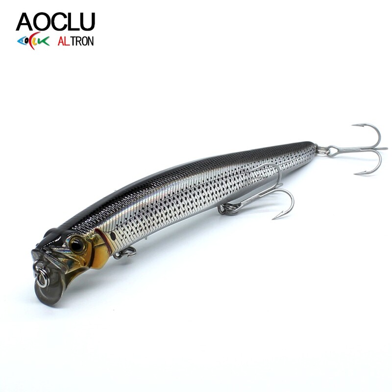AOCLU Jerkbait plaukiojantys vobleriai 13cm 21g kietas masalas Minnow Popper žvejybos masalas su magnetu, skirtas Long Casting Sea Bass 4# kabliukai