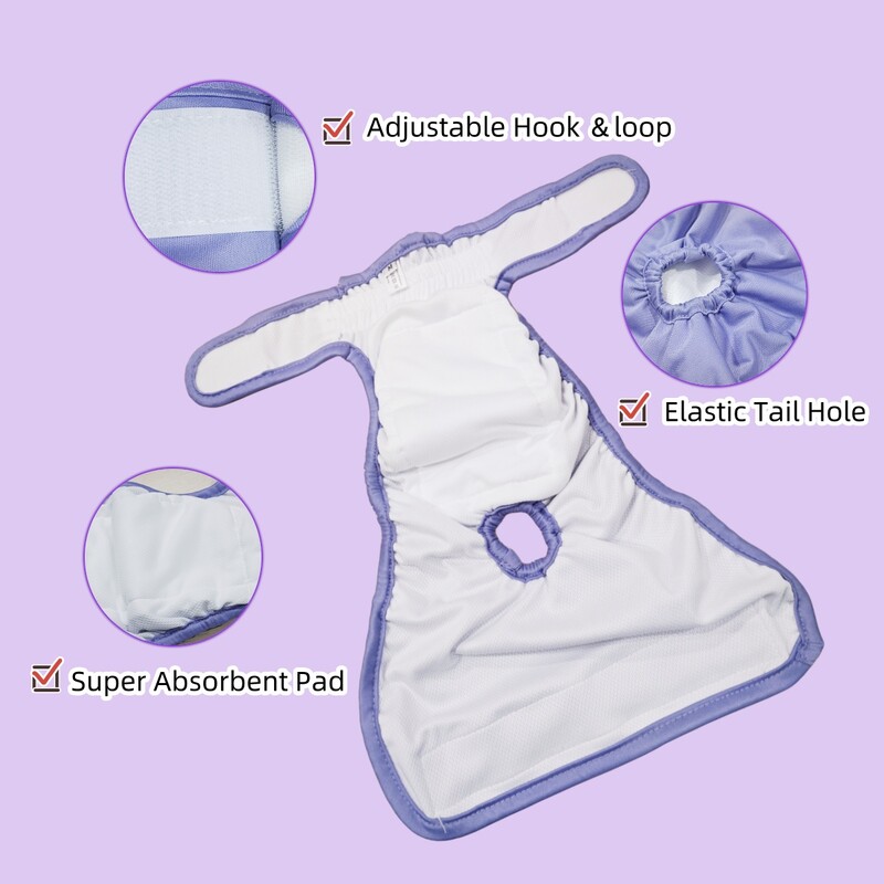 Scutece pentru femeie pentru animale de companie, pantaloni sanitari fiziologici, scutece reutilizabile pentru burtă, scutece pentru câini, pantaloni pentru pipi rezistenti la scurgeri, foarte absorbanți