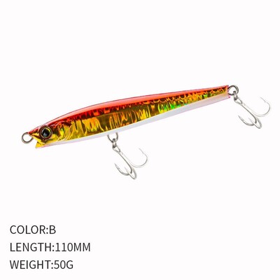 Skęstantis pieštukas žvejybos masalas Whopper Weights 50G/110MM kietas masalas ant vandens paviršiaus Articulos De Pesca Isca dirbtiniai masalai