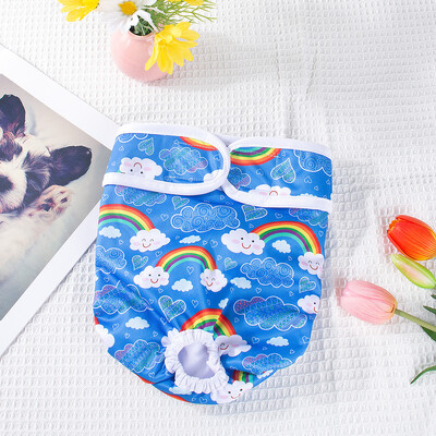 BIAI 1 db újrahasznosítható nőstény kutyapelenka mosható kisállat élettani nadrág vízálló puha jég selyem szövet pelenka nőstény kutyáknak ajándékba