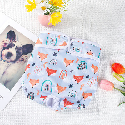 BIAI 1 db újrahasznosítható nőstény kutyapelenka mosható kisállat élettani nadrág vízálló puha jég selyem szövet pelenka nőstény kutyáknak ajándékba