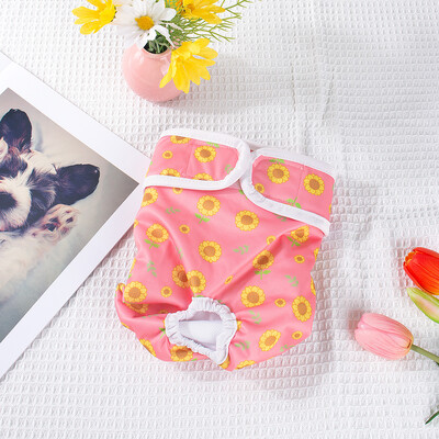 BIAI 1 db újrahasznosítható nőstény kutyapelenka mosható kisállat élettani nadrág vízálló puha jég selyem szövet pelenka nőstény kutyáknak ajándékba