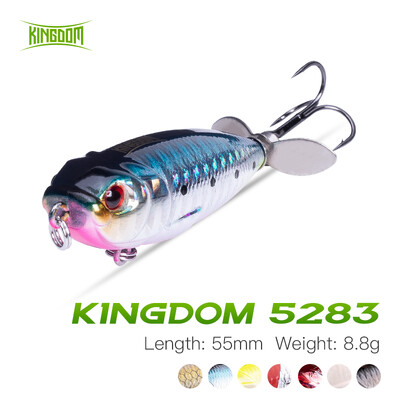 Kingdom Pencil Fishing Bait 55mm 8,8g Forgó úszó wobbler Hard Fishing Jerkbait sügér pisztráng csukához propellerrel