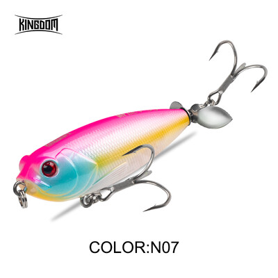 Kingdom Pencil Fishing Bait 55mm 8,8g Forgó úszó wobbler Hard Fishing Jerkbait sügér pisztráng csukához propellerrel