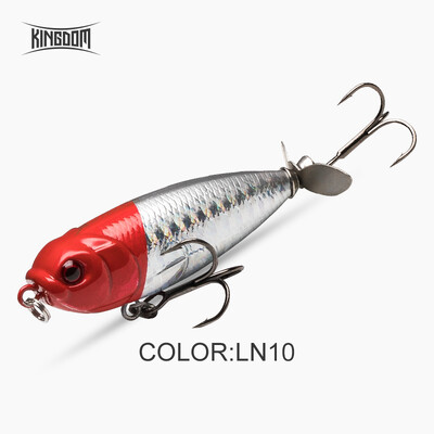 Kingdom Pencil Fishing Bait 55mm 8,8g Forgó úszó wobbler Hard Fishing Jerkbait sügér pisztráng csukához propellerrel