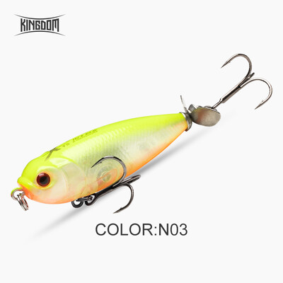 Kingdom Pencil Fishing Bait 55mm 8,8g Forgó úszó wobbler Hard Fishing Jerkbait sügér pisztráng csukához propellerrel