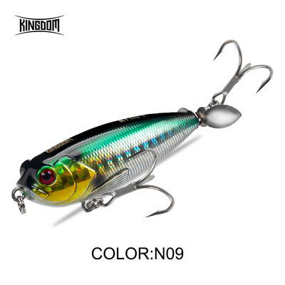 Kingdom Pencil Fishing Bait 55mm 8,8g Forgó úszó wobbler Hard Fishing Jerkbait sügér pisztráng csukához propellerrel