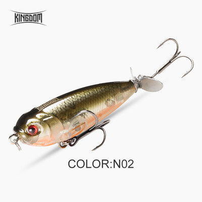 Kingdom Pencil Fishing Bait 55mm 8,8g Forgó úszó wobbler Hard Fishing Jerkbait sügér pisztráng csukához propellerrel