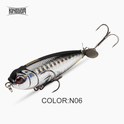 Kingdom Pencil Fishing Bait 55mm 8,8g Forgó úszó wobbler Hard Fishing Jerkbait sügér pisztráng csukához propellerrel