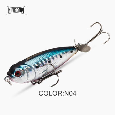 Kingdom Pencil Fishing Bait 55mm 8,8g Forgó úszó wobbler Hard Fishing Jerkbait sügér pisztráng csukához propellerrel