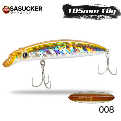 Hunthouse Fishing Sasuck Lipless Minnow Bait Pencil Lure Plūduriuojantis 105mm/18g 140mm/17g Vobleris Jerkbait Seabass Pike Saltwater