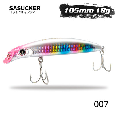 Hunthouse Fishing Sasuck Lipless Minnow Bait Pencil Lure Plūduriuojantis 105mm/18g 140mm/17g Vobleris Jerkbait Seabass Pike Saltwater