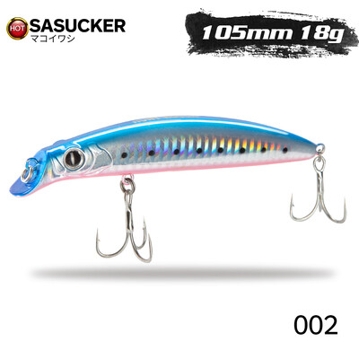 Hunthouse Fishing Sasuck Lipless Minnow Bait Pencil Lure Plūduriuojantis 105mm/18g 140mm/17g Vobleris Jerkbait Seabass Pike Saltwater