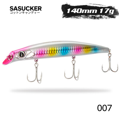 Hunthouse Fishing Sasuck Lipless Minnow Bait Pencil Lure Plūduriuojantis 105mm/18g 140mm/17g Vobleris Jerkbait Seabass Pike Saltwater