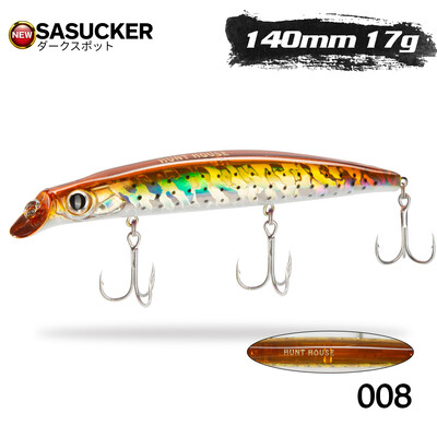 Hunthouse Fishing Sasuck Lipless Minnow Bait Pencil Lure Plūduriuojantis 105mm/18g 140mm/17g Vobleris Jerkbait Seabass Pike Saltwater