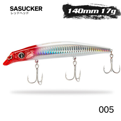 Hunthouse Fishing Sasuck Lipless Minnow Bait Pencil Lure Plūduriuojantis 105mm/18g 140mm/17g Vobleris Jerkbait Seabass Pike Saltwater