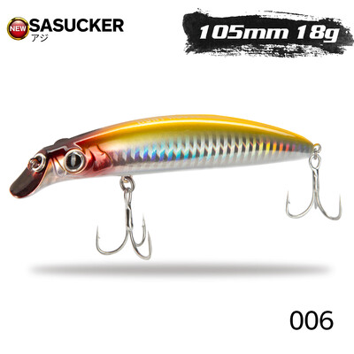 Hunthouse Fishing Sasuck Lipless Minnow Bait Pencil Lure Plūduriuojantis 105mm/18g 140mm/17g Vobleris Jerkbait Seabass Pike Saltwater