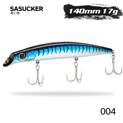 Hunthouse Fishing Sasuck Lipless Minnow Bait Pencil Lure Plūduriuojantis 105mm/18g 140mm/17g Vobleris Jerkbait Seabass Pike Saltwater