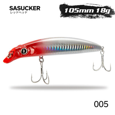 Hunthouse Fishing Sasuck Lipless Minnow Bait Pencil Lure Plūduriuojantis 105mm/18g 140mm/17g Vobleris Jerkbait Seabass Pike Saltwater