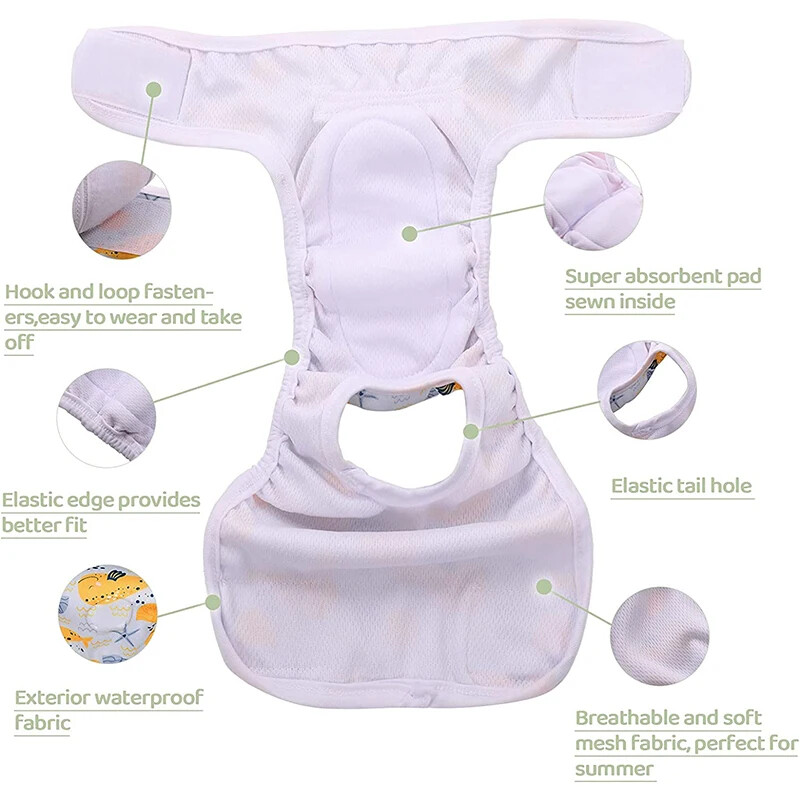 Šunų sauskelnės Moteriškos plaunamos šunų sauskelnės Daugkartinės šunų kelnaitės Šunų sauskelnės, skirtos mažoms ir vidutinėms katėms šuniukams