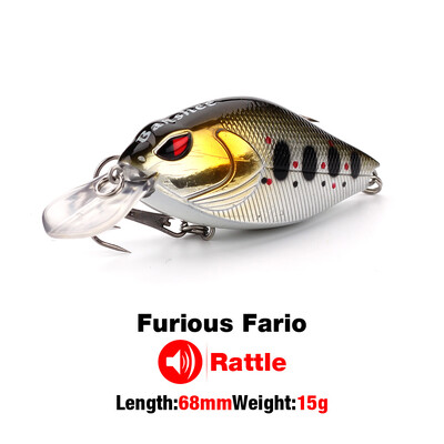 Banshee 7cm 15g Crankbaits žvejybos masalas Kietas masalas Crank Bass Vobleris Barškučio garso vobleriai lydekai plaukiojantis dirbtinis masalas
