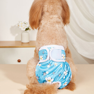 Chiloți pentru câini, cu imprimeu de desene animate, scutec pentru câini, pantaloni fiziologici, subțiri, confortabili, pantaloni scurți sanitari pentru cățeluș, lenjerie de corp pentru animale de companie