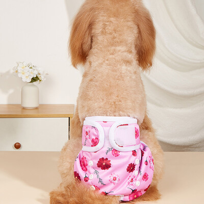 Chiloți pentru câini, cu imprimeu de desene animate, scutec pentru câini, pantaloni fiziologici, subțiri, confortabili, pantaloni scurți sanitari pentru cățeluș, lenjerie de corp pentru animale de companie