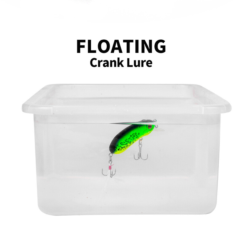 Sea.YoLo 10G 6CM Crank Hard Bait Feather Hook 3D Eyes Minnow Bass Bait Umjetni mamci Plutajući vobler za ribolov štuke