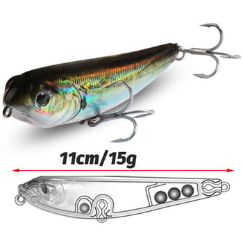 Walk The Dog Topwater риболовна примамка 15g 11cm плаваща стръв молив Swimbait рибна кука Popper Pesca Wobbler Minnow Tackle Crankbait