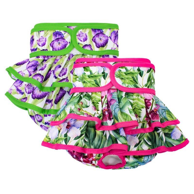 1 gab Sieviešu suņu autiņbiksīšu kleita, ļoti absorbējošas autiņbiksītes suņu meitenēm, mazgājamiem suņiem karstumā, nesaturēšana