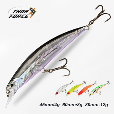 THORFORCE Süllyedő Minnow 80mm 95mm Jerkbait úszó wobbler horgászcsali mesterséges csali sós tengeri sügér csuka