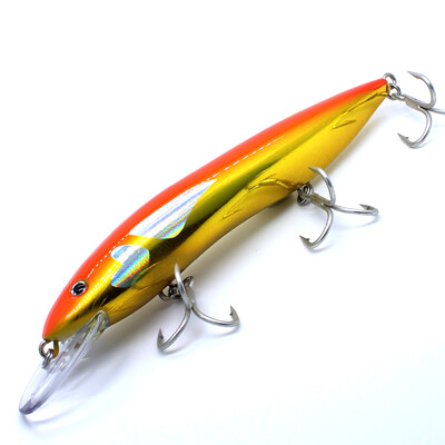 AOCLU – kietas jaukas giliavandenei valtimi, plūduriuojantis Minnow, jerkbait barškutis, uolų masalas, 4X treble kabliukai, japoniška kokybė, 150 mm, 35 g, 1 vnt.