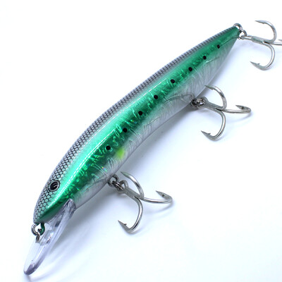 AOCLU – kietas jaukas giliavandenei valtimi, plūduriuojantis Minnow, jerkbait barškutis, uolų masalas, 4X treble kabliukai, japoniška kokybė, 150 mm, 35 g, 1 vnt.
