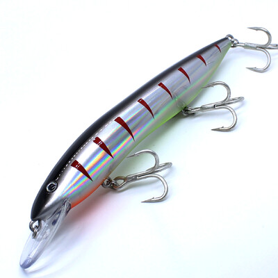 AOCLU – kietas jaukas giliavandenei valtimi, plūduriuojantis Minnow, jerkbait barškutis, uolų masalas, 4X treble kabliukai, japoniška kokybė, 150 mm, 35 g, 1 vnt.
