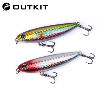 OUTKIT Риболовна примамка Плаващ молив StickBait примамка 6 см 6 г воблери Topwater Crankbait примамки Artificiais Твърда примамка за дълго замятане