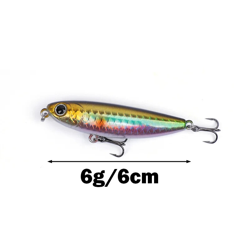 OUTKIT horgászcsali úszó ceruzacsali 6 cm-es 6g-os wobblerek Topwater Crankbait csalik Artificiais Long Casting Hard Bait