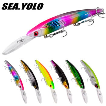 Sea.YoLo 3D Eyes Minnow Fishing Lures Плаваща твърда стръв 12G 15CM Реалистична плаваща изкуствена стръв за аксесоари за риболов на бас