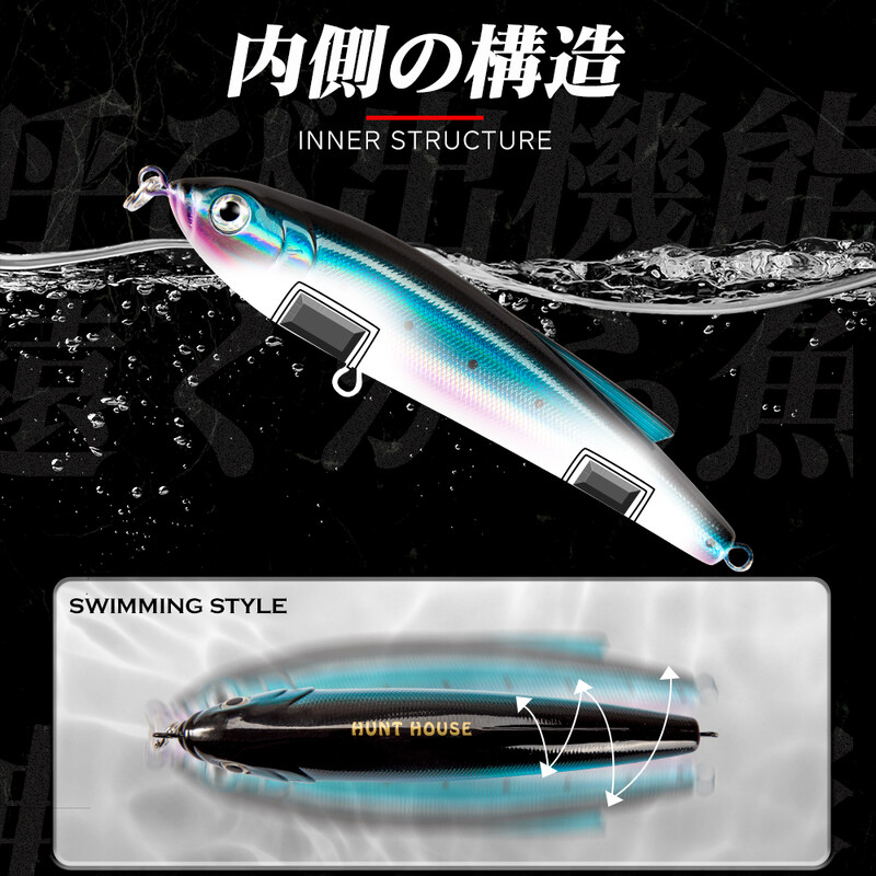 Hunthouse GT Rybárska nástraha na ceruzky 140 mm 70 g Trolling Slaná voda Potápavá nástraha Wobler Umelý pstruh Tuniak Casting Morský ostriež