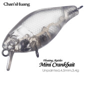 Chan'sHuang 20 KOM. Neobojane praznine Prozirni mamci 45 mm 3,4 g Plutajuće zvečke Mini Crankbait DIY ručno rađeni ribolovni mamac