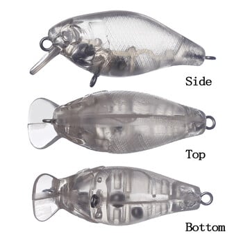 Chan\'sHuang 20 БР. Небоядисани заготовки Прозрачни примамки 45 mm 3,4 g Плаващи дрънкалки Мини Crankbait Направи си сам ръчно изработени риболовни примамки