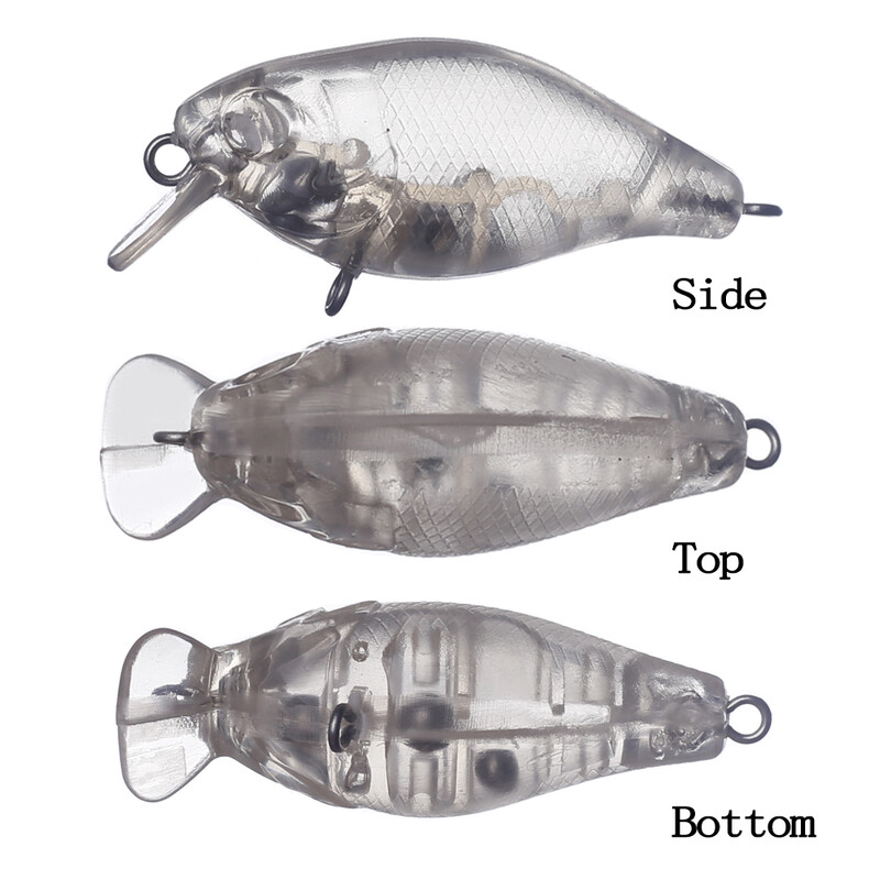 Chan'sHuang 20 KOM. Neobojane praznine Prozirni mamci 45 mm 3,4 g Plutajuće zvečke Mini Crankbait DIY ručno rađeni ribolovni mamac