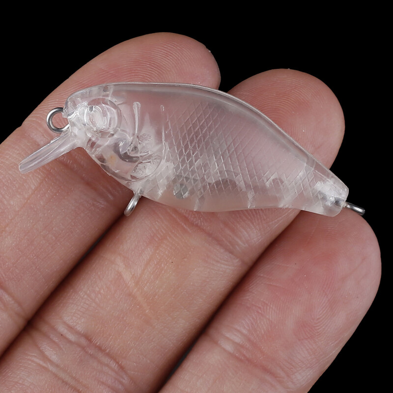 Chan'sHuang 20 KOM. Neobojane praznine Prozirni mamci 45 mm 3,4 g Plutajuće zvečke Mini Crankbait DIY ručno rađeni ribolovni mamac
