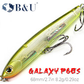 B&U 68mm 8,2g süllyedő ceruza Heavy Stick horgászcsali sósvízi ajak nélküli Minnow wobbler, kemény műanyag csali