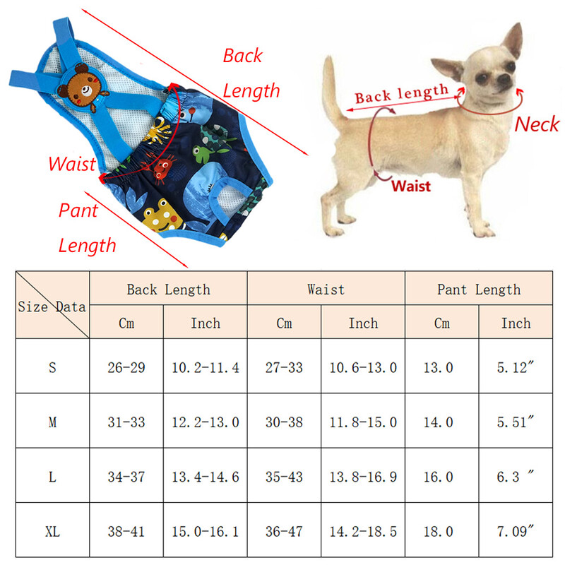 Kreslené šortky pre psov, šteňatá, fyziologické nohavičky, plienky pre domáce zvieratá, spodná bielizeň pre malé a stredné dievčatá, psy, bradáče